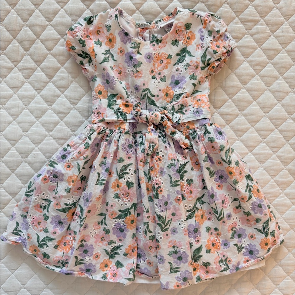 Little Lass Floral Dress - Pink, Purple, Green